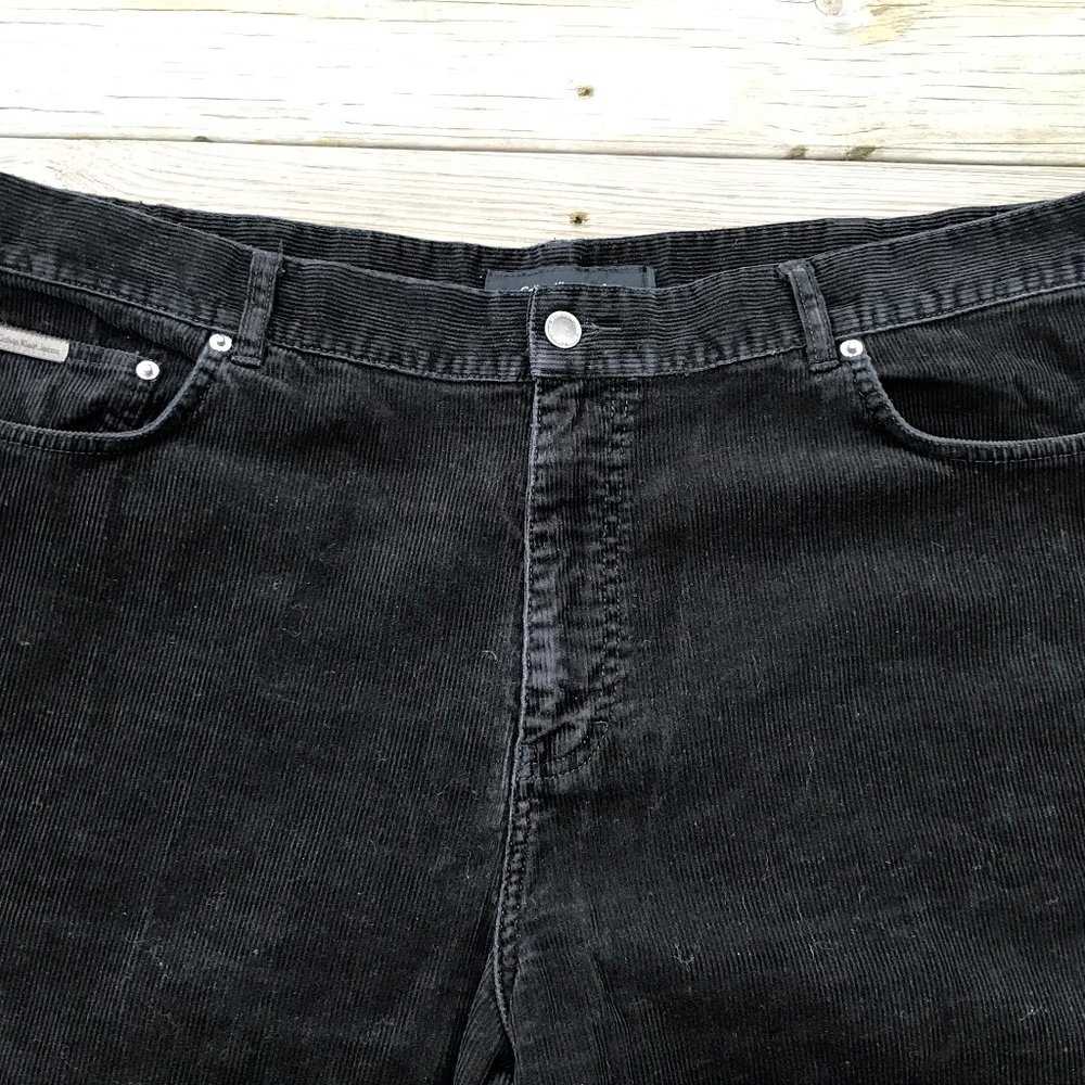 Calvin Klein Jeans Men Corduroy Black Pant Cotton - Picture 2 of 8